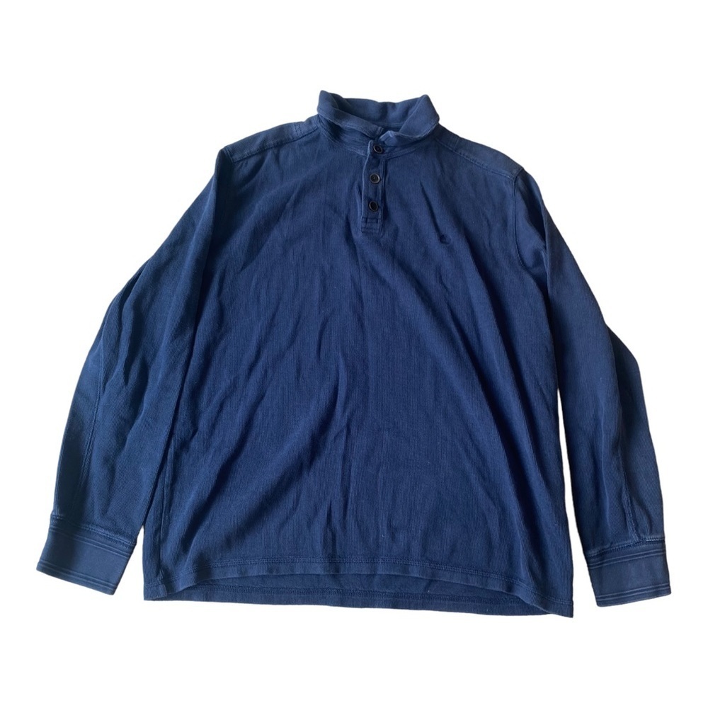 Timberland Navy Collared Henley Sweatshirt Regular Fit XL